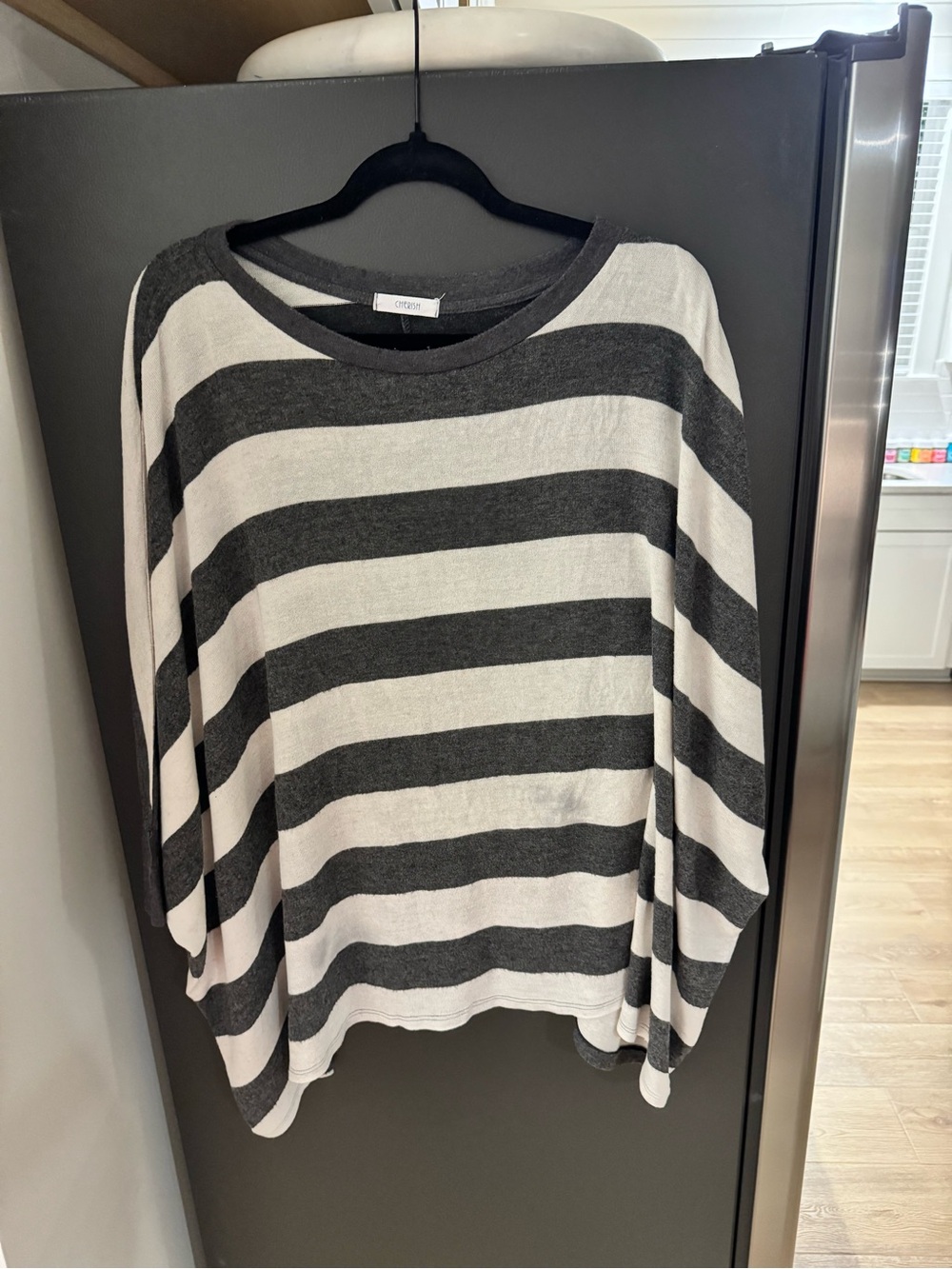Cherish Black & White Striped Knit Top